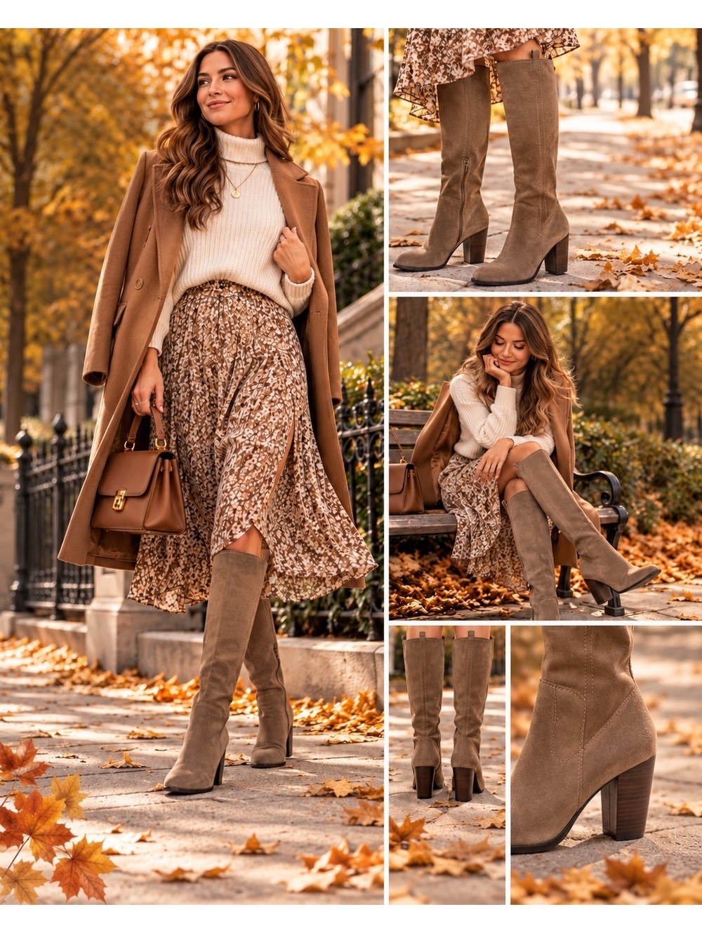 DV Dolce Vita Taupe Suede Tall Knee High Block Heel Boots Size 7